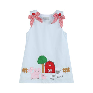 Country Barnyard Dress with Bows - Lil Cactus