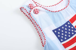 American Flag Gingham Bubble - Lil Cactus