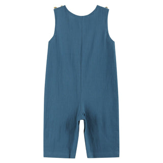 Smocked Cobalt Blue Turkey Overalls