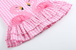 Pink Gingham Flamingo Dress – Lil Cactus