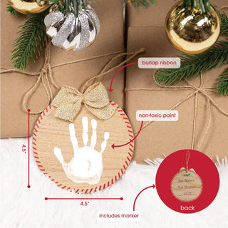 Handprint or Footprint Christmas Ornament and Paint Kit