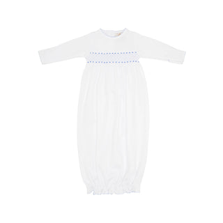 The Beaufort Bonnet Blue Smocked Baby Greeting Gown