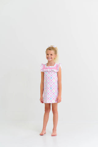 Darla Dress -French Country Floral/Hamptons Hot Pink