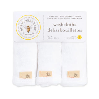 Burt's Bees Organic White Washcloths