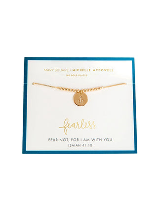 Fearless  Inspirational Bracelet 18K Gold Plated