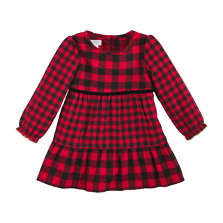 Buffalo Plaid Toddler Girls Dress- MudPie