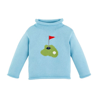 Blue Rollneck Golf Sweater - Mud Pie