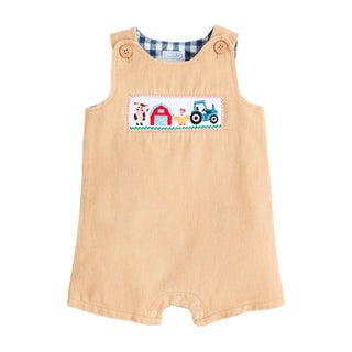 Smocked Farm Print Jon Jon - Mud Pie