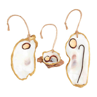 Mud Pie Oyster Shell Nativity Ornament Set