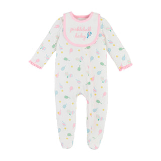 Girls Pickleball Sleeper and Bib Set - Mud Pie