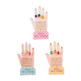 Adjustable Ring and Fingernail Sticker Set - Mud Pie