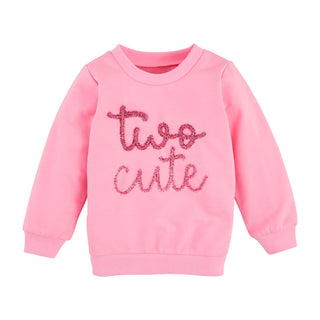 Two Cute Birthday Sweatshirt - Mud Pie