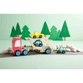 Wooden Car Carrier Truck - Mud Pie