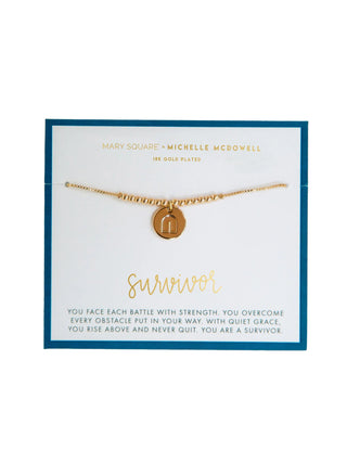 Survivor Inspirational Bracelet 18K Gold Plated