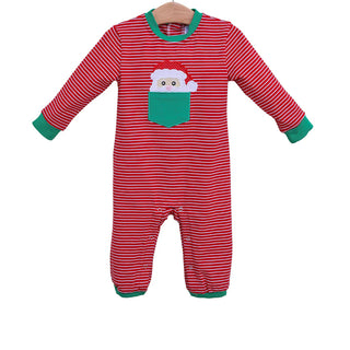 Santa Pocket Boys Christmas Romper - Trotter Street