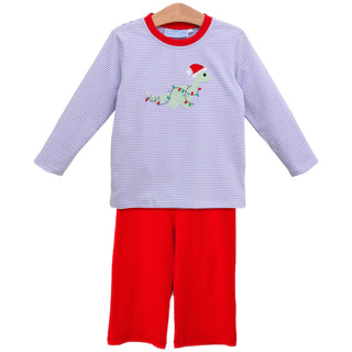 Trotter Street Kids Boys Christmas Dinosaur Pant Set