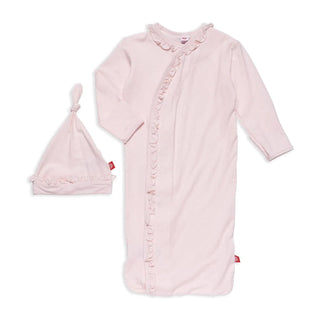Pin Dot Pink Magnetic Me Baby Gown & Hat Set