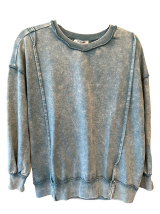 Zenana Acid-Wash Sweatshirt