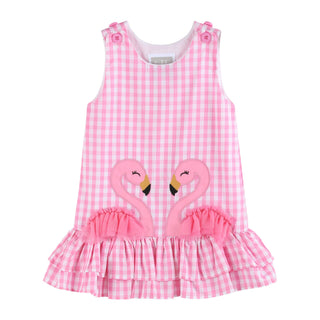 Pink Gingham Flamingo Dress – Lil Cactus