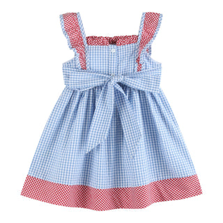 American Flag Gingham Ruffle Dress - Lil Cactus