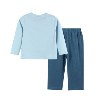 Smocked Blue Turkey Shirt and Pants Set