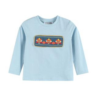 Smocked Blue Turkey Shirt and Pants Set