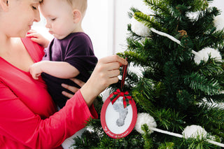 Footprint or Handprint Holiday Photo Ornament with Clean-Touch Ink Pad