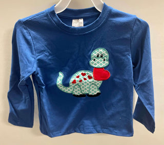 Blue Dinosaur Valentine Shirt