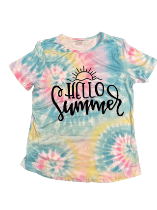 Hello Summer Ladies Tie Dye T-Shirt