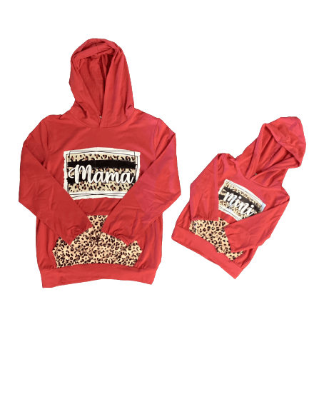 Mama hoodie leopard discount print