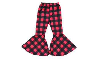 Black & Red Buffalo Plaid Bell Bottom Outfit