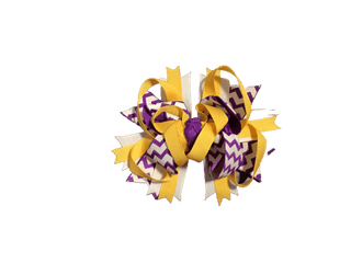 White, Purple, and Yellow Hair Bow